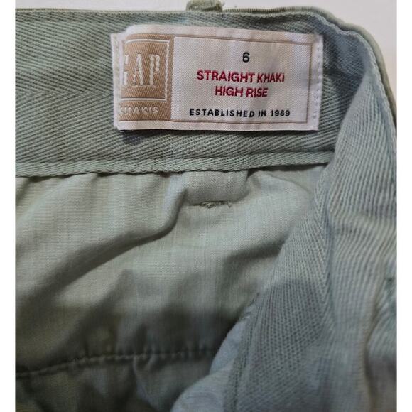 GAP Women’s Green Camo High Rise Straight Khaki Pants – Size 6 - Picture 6 of 8